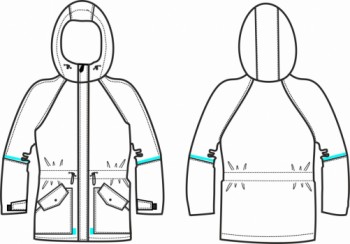 Технический рисунок - Куртка Штиль 2 для девочки Дл-0817