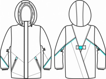 Технический рисунок - Куртка для девочки ДЗ 0043