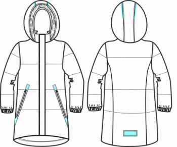 Технический рисунок - Куртка для девочки ДЗ 0044