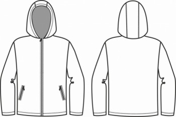 Технический рисунок - Куртка из виндблока КМФ с капюшоном