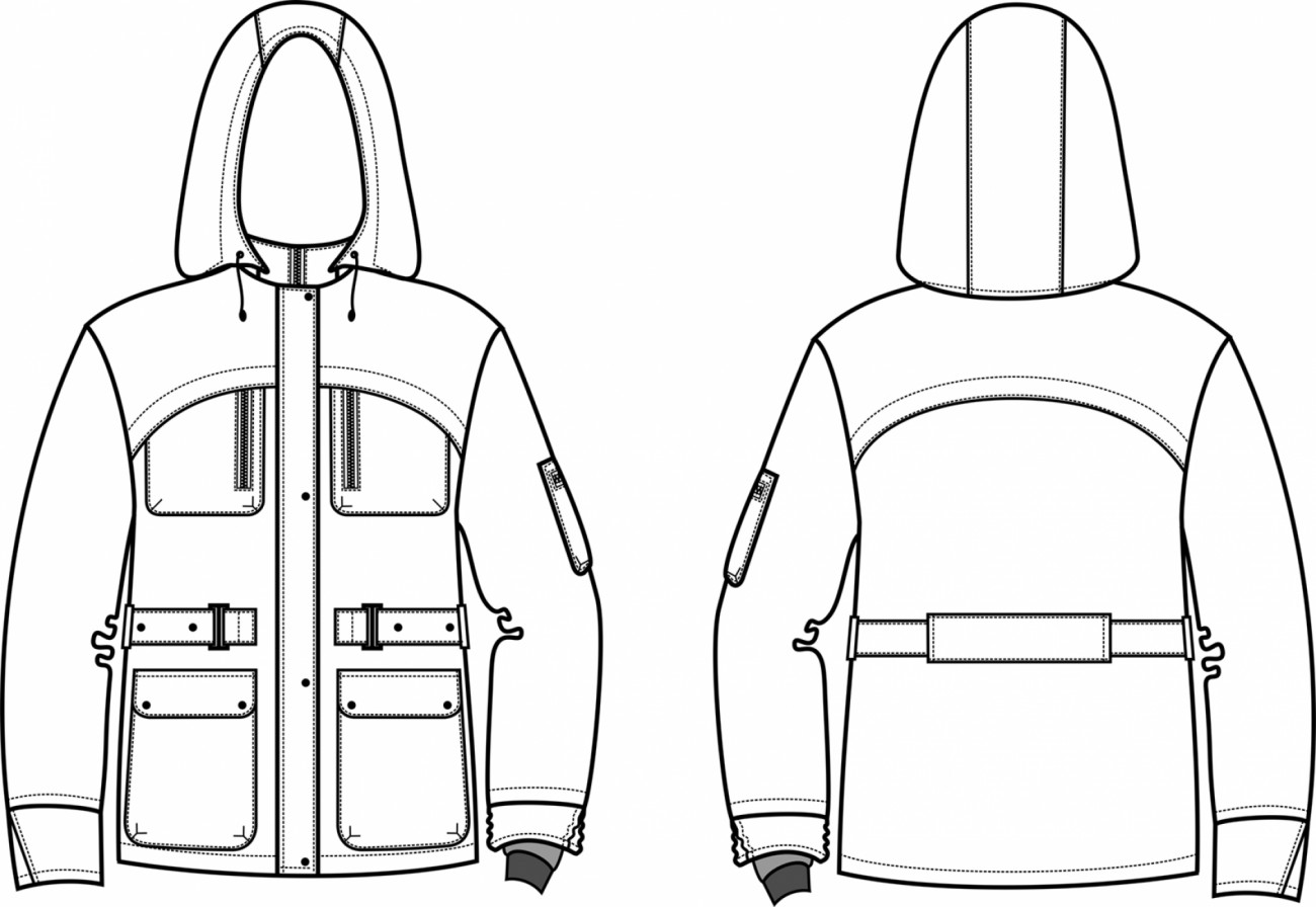 Технический эскиз куртки мужской